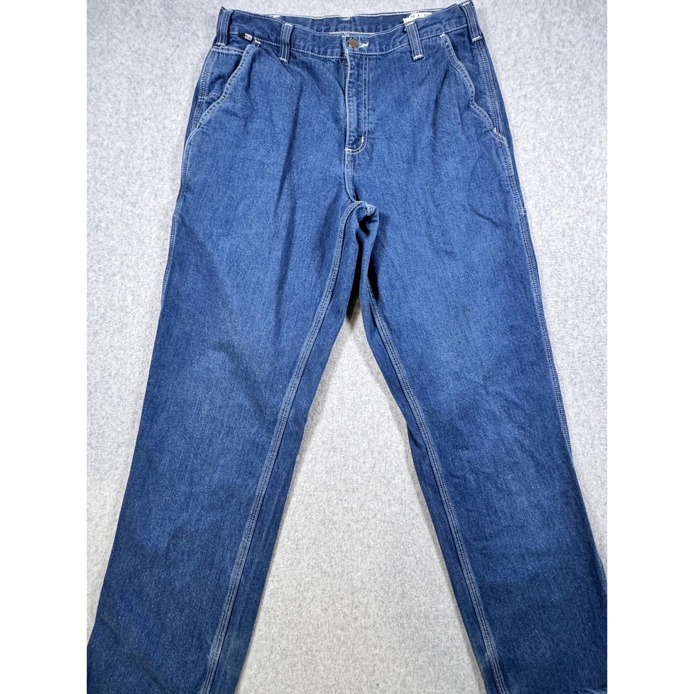Carhartt FR Flame Resistant Carpenter Jeans Mens 34x34 Blue Denim Work Pants